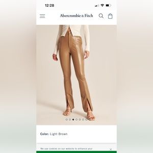 Abercrombie Vegan Leather Split-Hem Pants